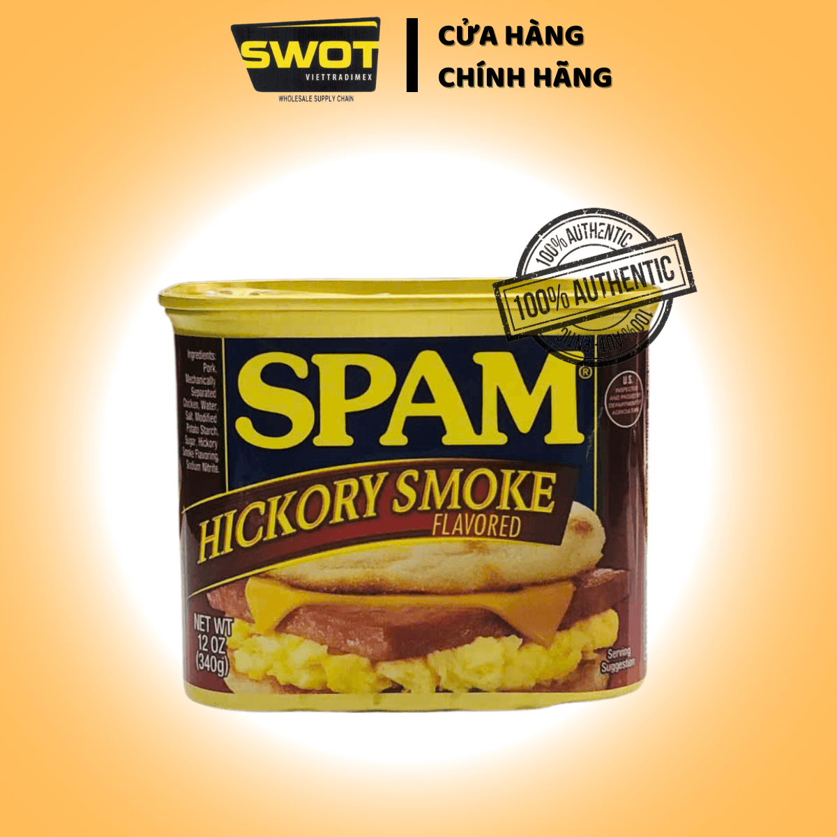 Thịt hộp SPAM Mỹ 340g, Thịt heo hộp Mỹ thơm ngon đậm vị, giàu chất dinh dưỡng