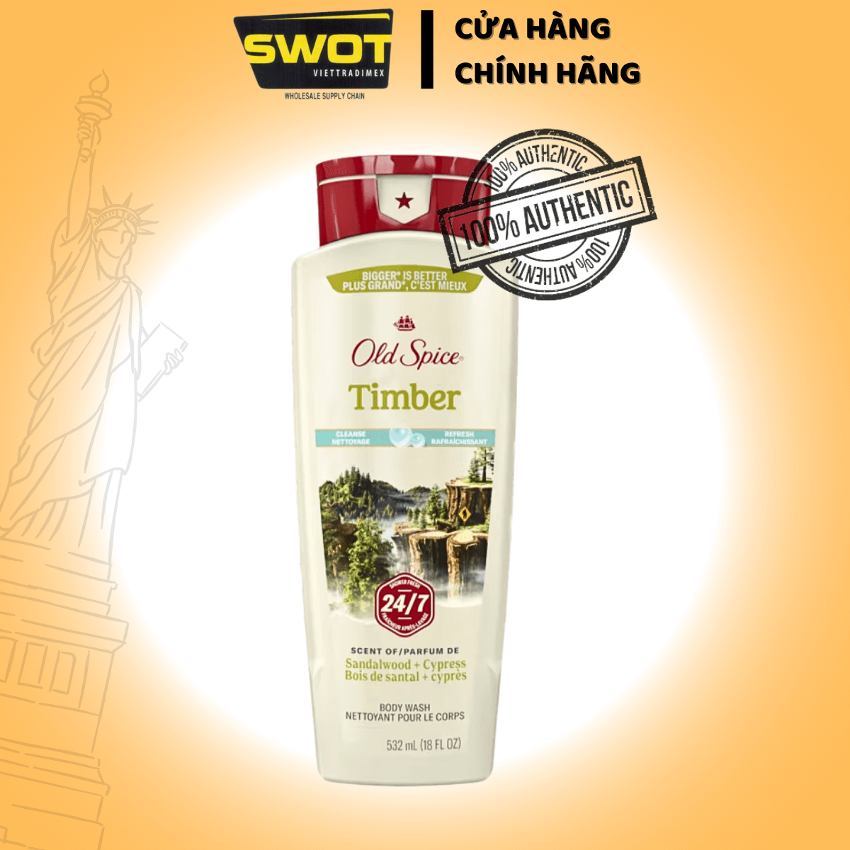 Sữa tắm Nam Old Spice Body Wash Mỹ 532ML, Sữa tắm dạng gel sạch mát da tạo bọt nhiều, hương nam tính - SWOT