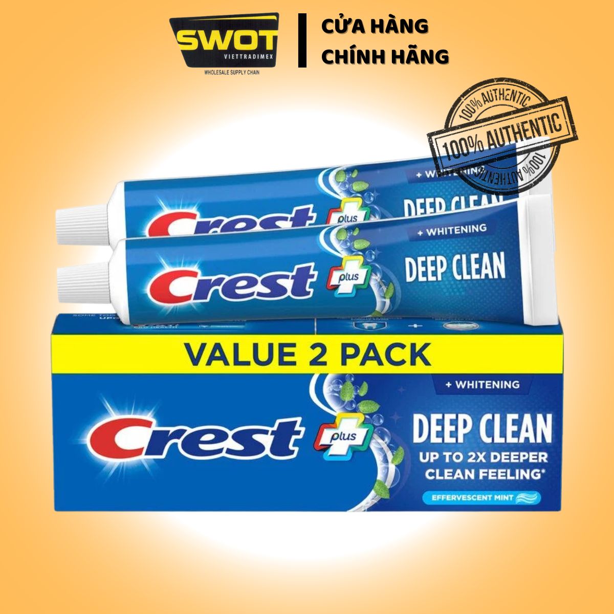 Kem đánh răng Crest Mỹ, Kem đánh răng bảo vệ răng chắc khỏe, trắng sáng, hương bạc hà thanh mát