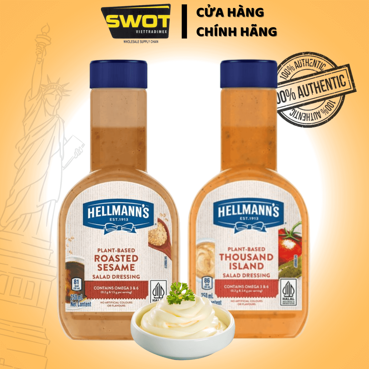 Sốt Hellmans các loại của Mỹ, vị béo mịn đặc trưng, lựa chọn hoàn hảo cho salad, sandwich, các món chiên... phù hợp trong các bữa ăn gia đình - SWOT