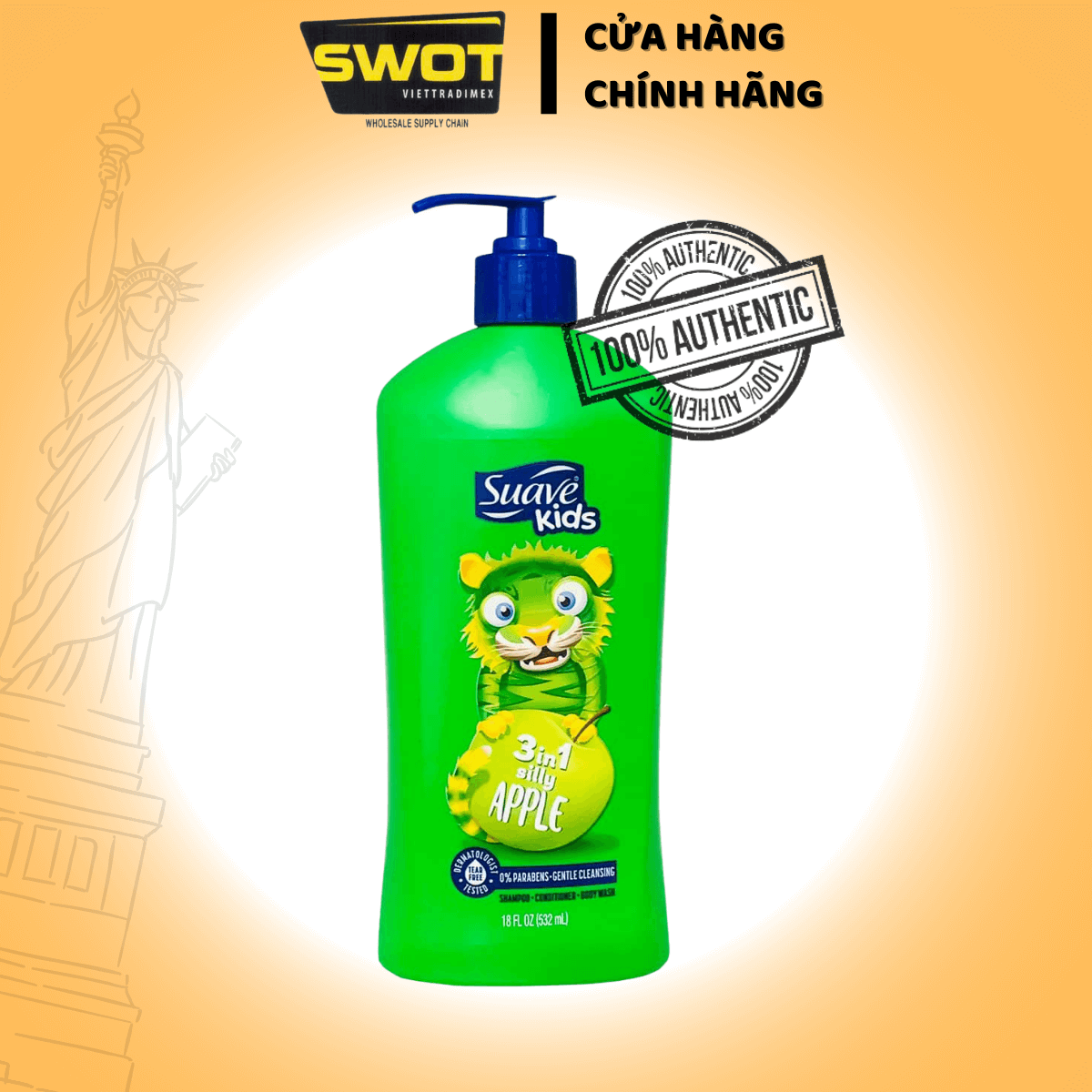 Sữa tắm gội xả cho bé Suave Kids 3in1 Silly Apple 532ML và 2in1 Strawberry blast 532ML hàng cao cấp của MỸ - SWOT