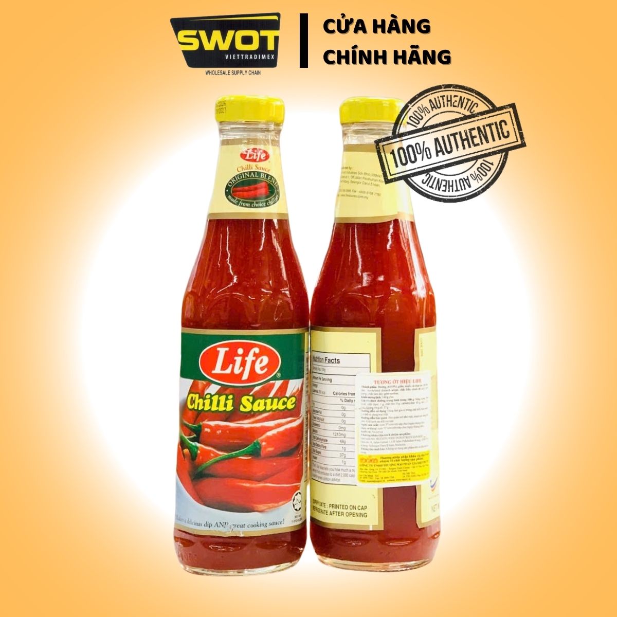 Tương Ớt - Tương Cà Hiệu Life 330g - không chứa hóa chất, chất bảo quản độc hại, đảm bảo an toàn cho sức khỏe người tiêu dùng - SWOT