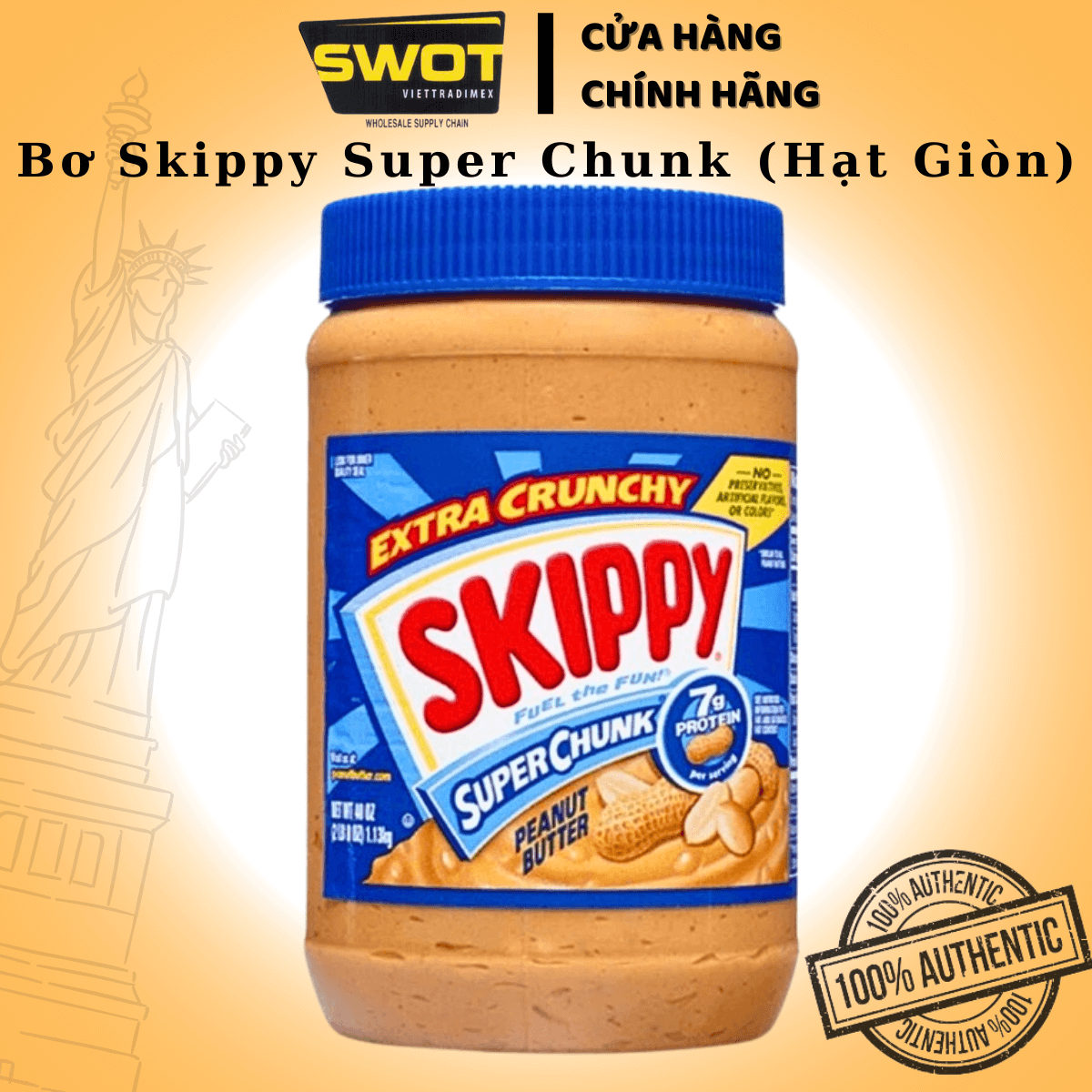 Bơ Đậu Phộng Skippy 1.36kg của Mỹ, hương thơm béo ngậy từ hạt đậu phộng, bơ mềm mịn có thể ăn kèm cùng bánh mì, hoặc chế biến theo sở thích, ít calo phù hợp với người ăn kiêng - SWOT