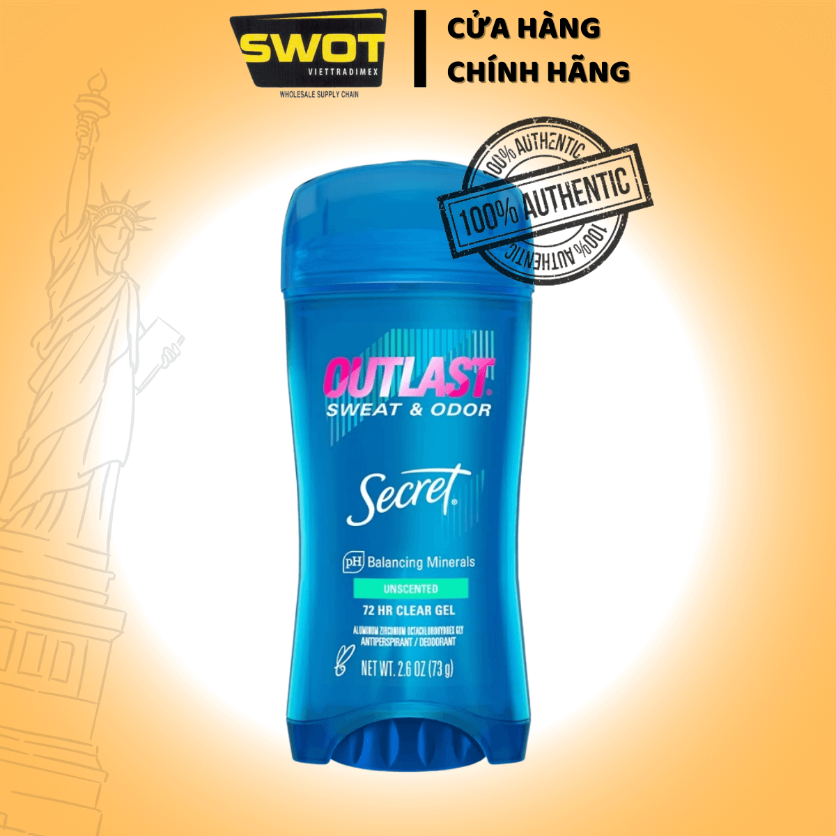 Sáp Khử Mùi Secret Mỹ Chai 73g nhiều mùi - SWOT