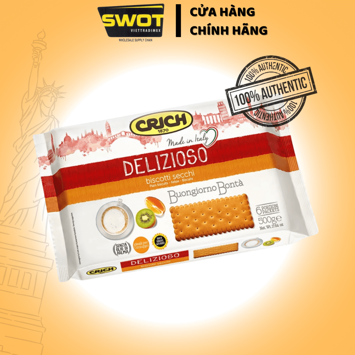 Bánh quy CRICH CRACKERS Ý 500G Salati - Salted I 30% di sale I Biscotti secchi - SWOT