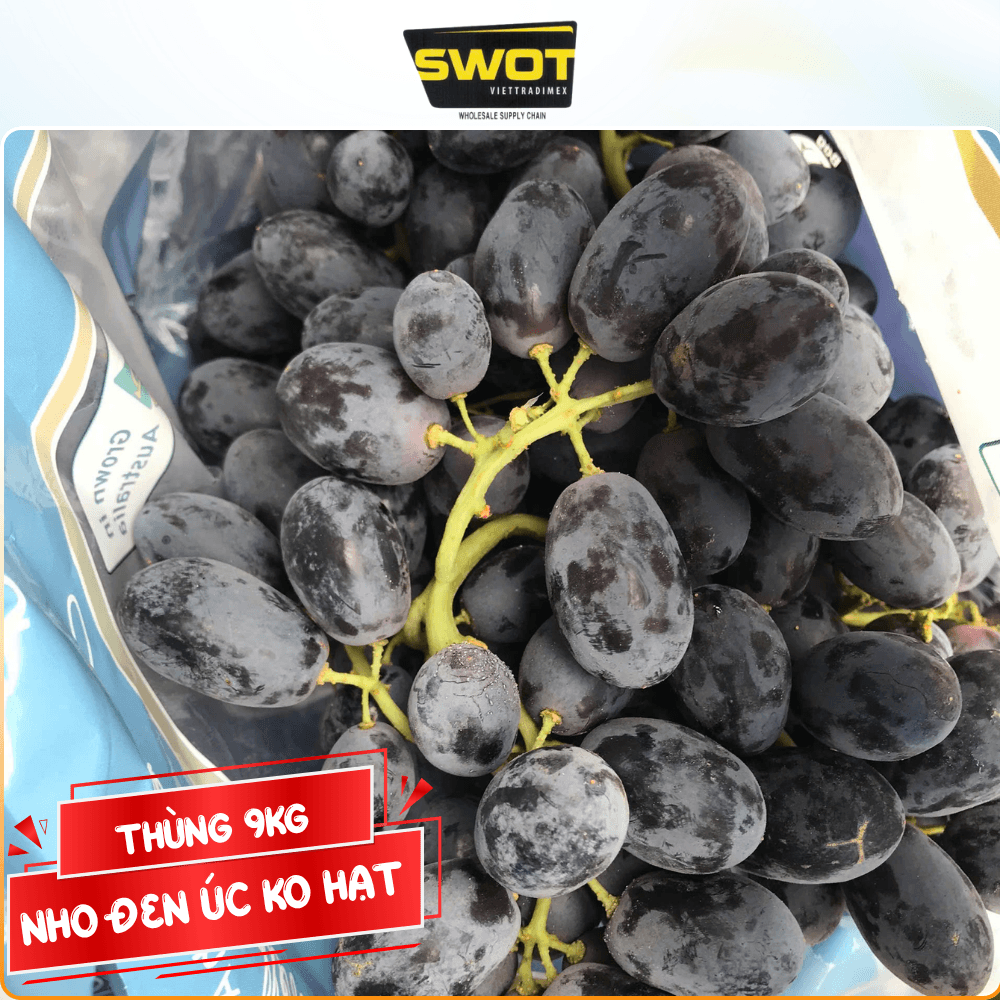 NHO ĐEN ÚC KHÔNG HẠT - THÙNG 9KG