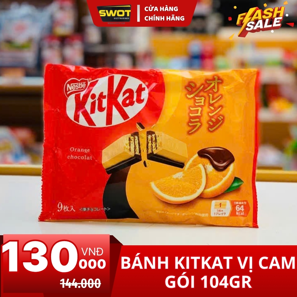 BÁNH KITKAT NHẬT VỊ CAM - GÓI 104GR