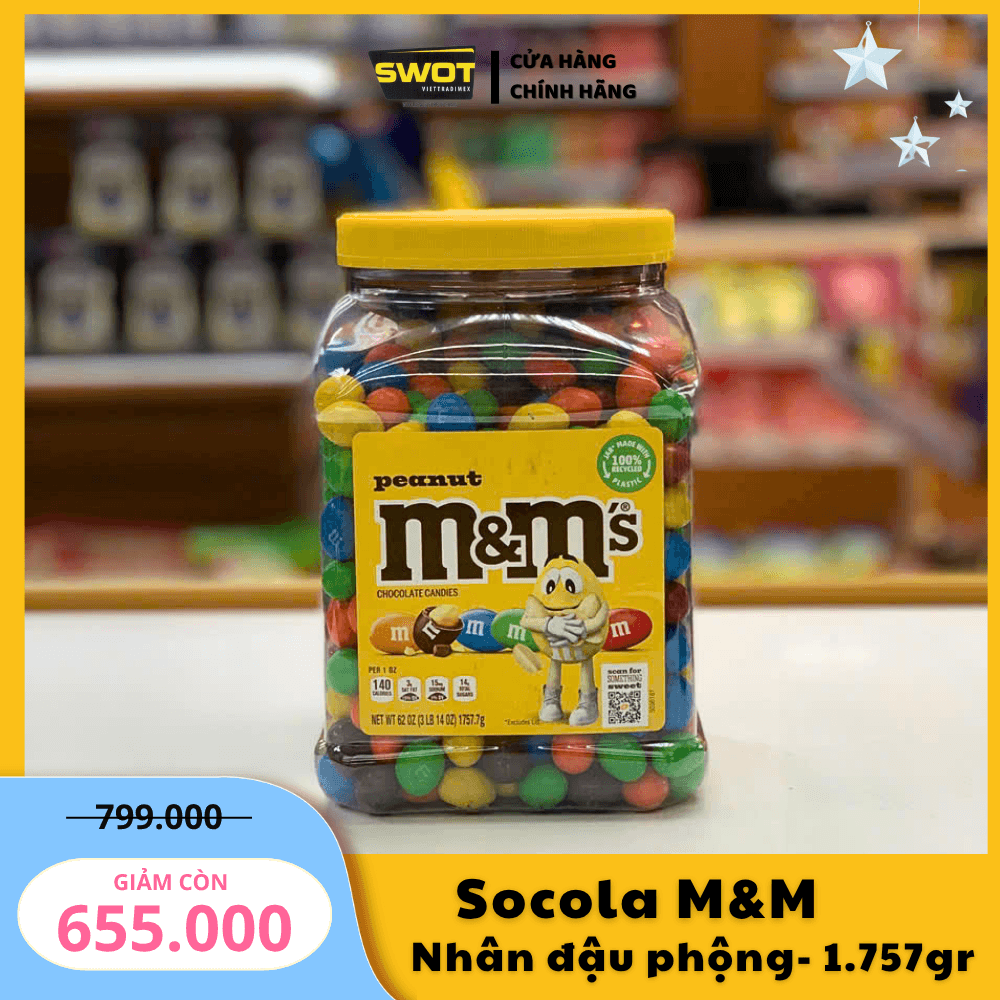 SOCOLA M&M NHÂN ĐẬU PHỘNG - 1.757GR