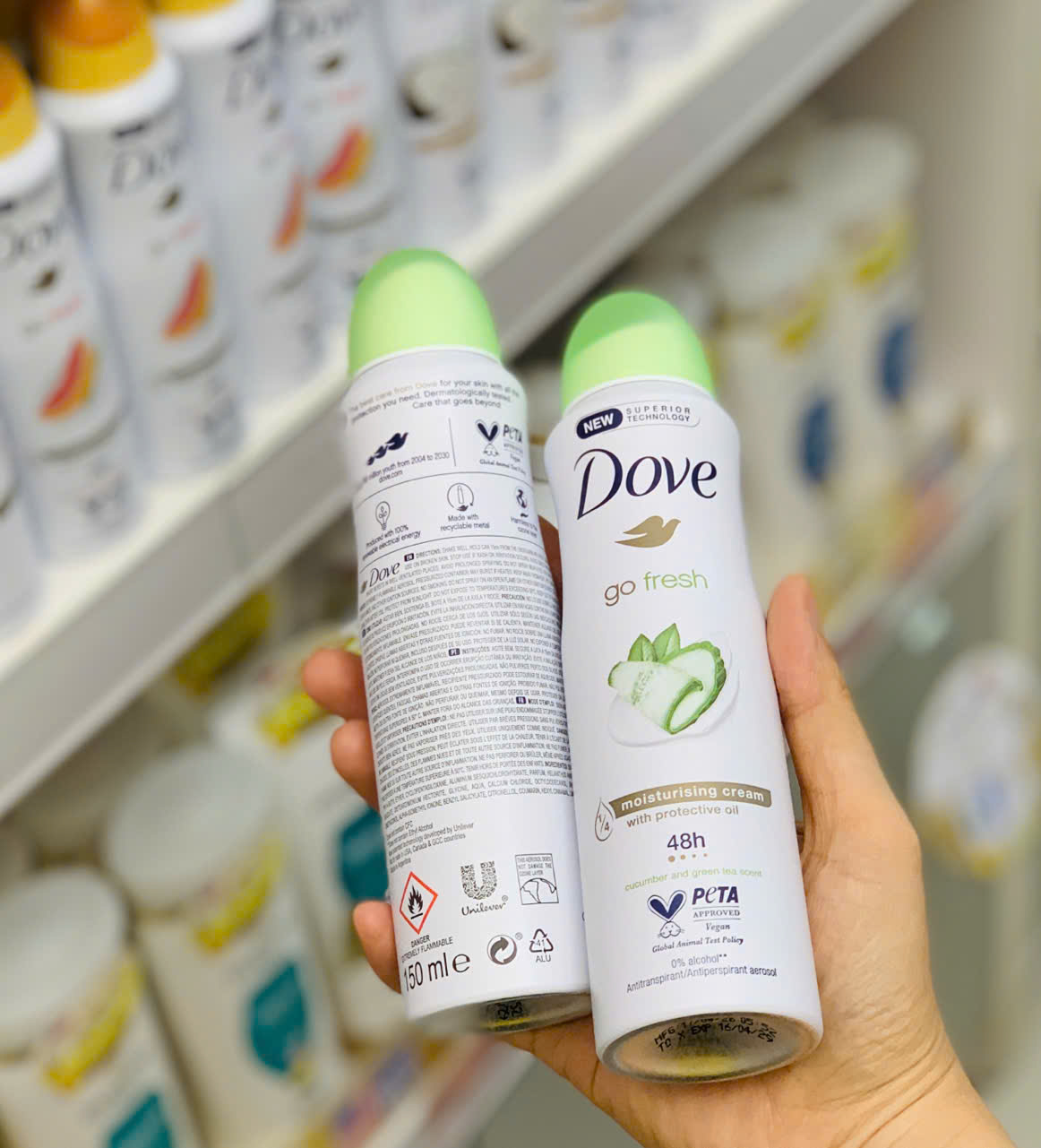 Xịt khử mùi Dove 48H Mỹ 150ml nhiều hương, Xịt khử mùi dove bản Mỹ cao cấp, hương thơm nhẹ nhàng, lâu hương lên đến 48h