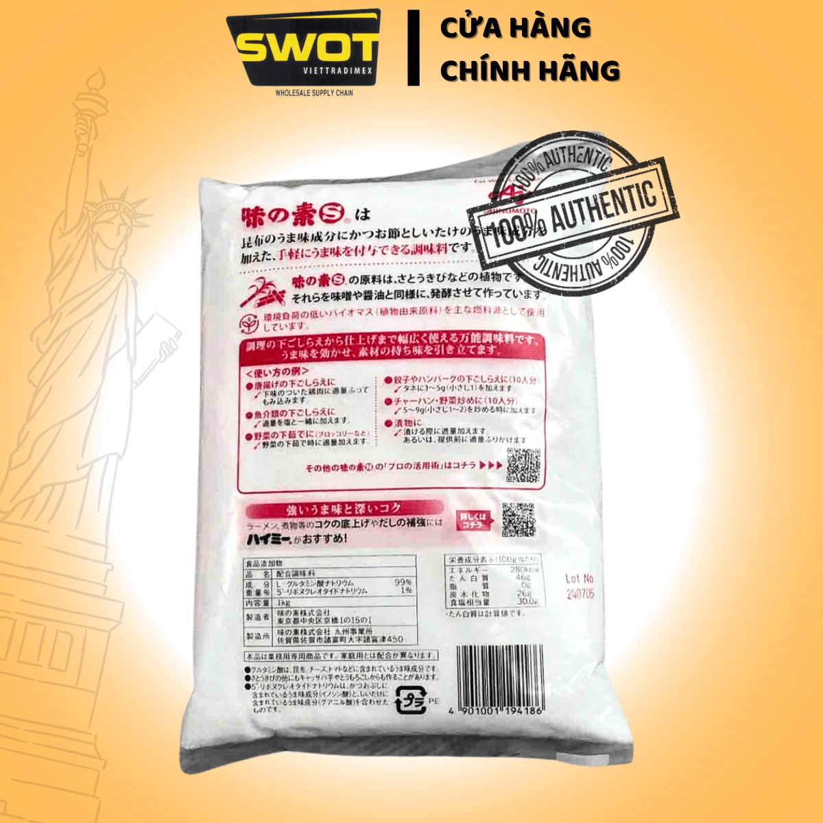 BỘT NGỌT AJINOMOTO 1KG CỦA NHẬT, gia tăng vị ngọt và kích thích ăn ngon miệng - SWOT