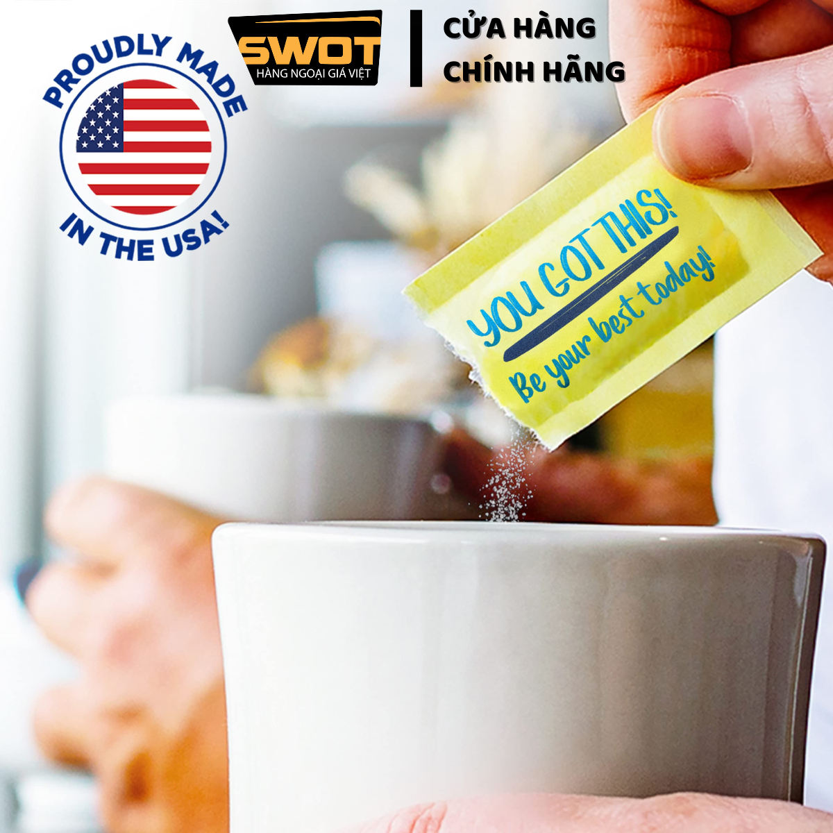 Combo 50 gói Đường ăn kiêng SPLENDA Mỹ, Đường thiên nhiên không calorie Mỹ, hỗ trợ ăn kiêng giảm cân - SWOT