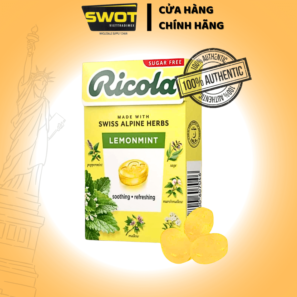Kẹo Ngậm Thảo Mộc Ricola nhiều vị không đường được nhập khẩu chính hãng từ Thụy Sỹ - SWOT