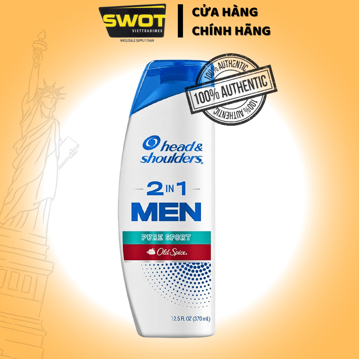 Dầu Gội Và Xả 2in1 Sạch Gàu HEAD & SHOULDERS Mỹ Sạch Sâu/ Dành Cho Da Đầu Khô/ Suôn Mượt/ Hương Nước Hoa - Chai 370ML - SWOT