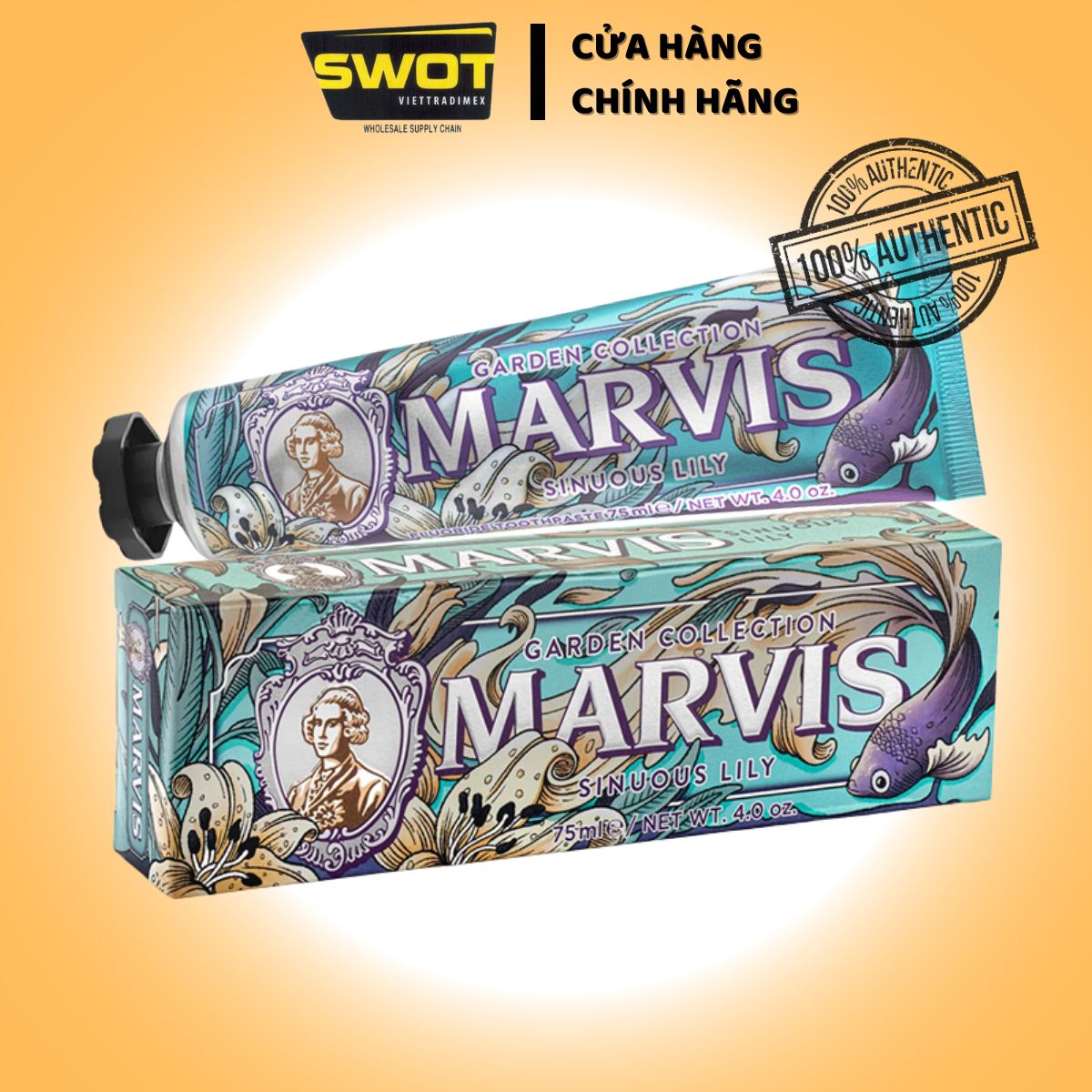 Kem Đánh Răng Marvis Ý 85ml, giúp răng chắc khỏe trắng sáng hơi thở thơm mát - SWOT