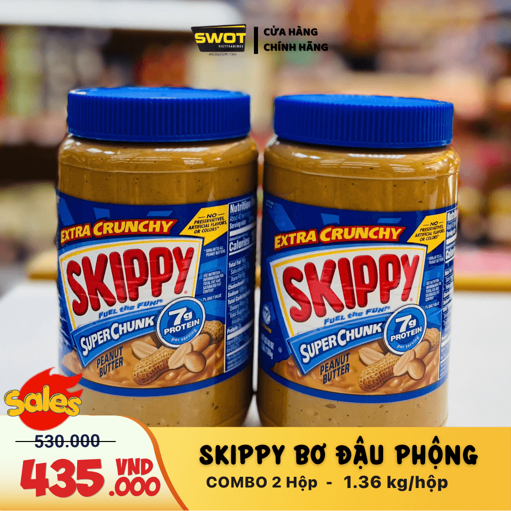 COMBO 2 HỘP BƠ ĐẬU PHỘNG SKIPPY - 1,36KG
