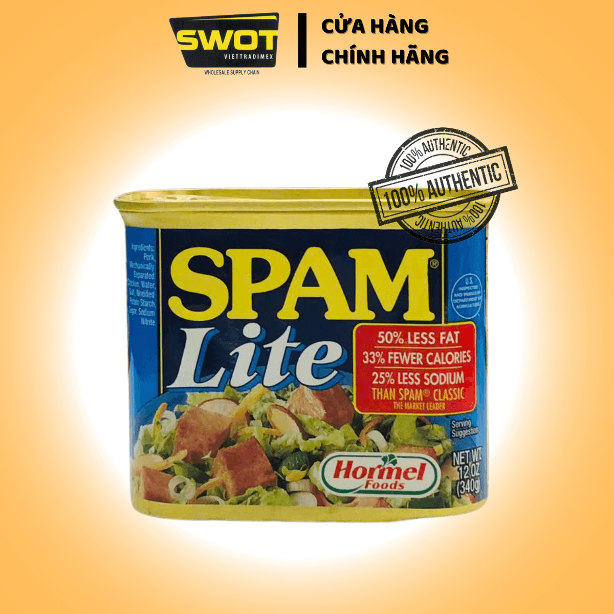 Thịt hộp SPAM Mỹ 340g, Thịt heo hộp Mỹ thơm ngon đậm vị, giàu chất dinh dưỡng