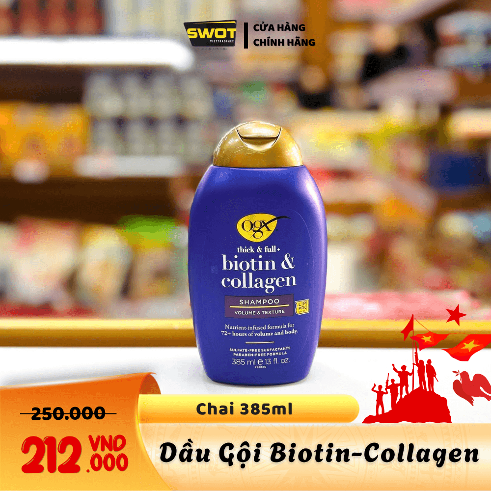 DẦU GỘI BIOTIN - COLLAGEN - CHAI 385ML
