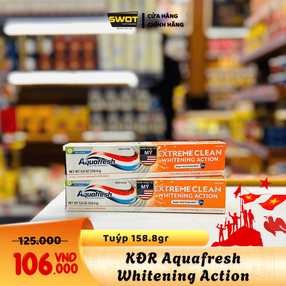 KEM ĐÁNH RĂNG AQUAFRESH WHITENING ACTION