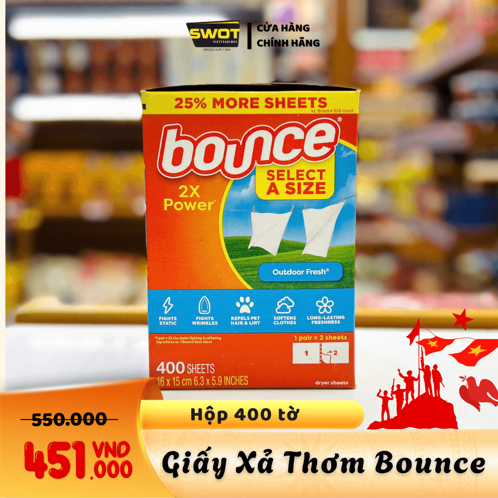 GIẤY XẢ THƠM BOUNCE - 400 TỜ