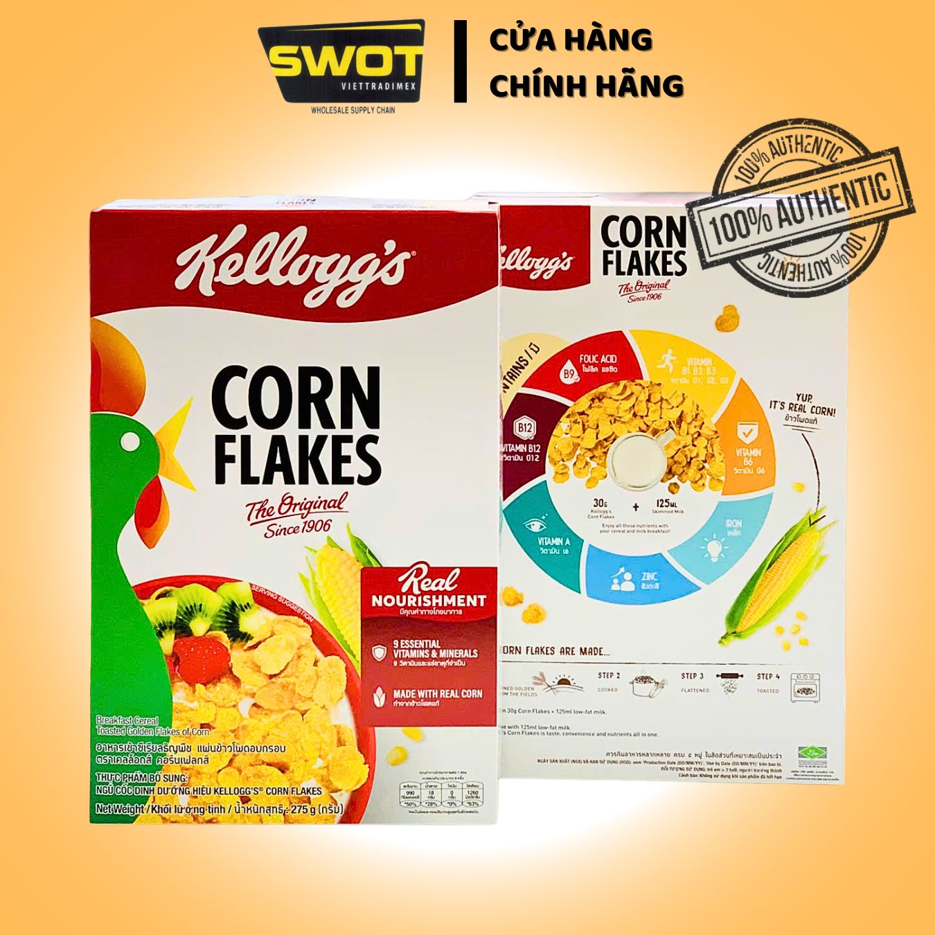 NGŨ CỐC ĂN SÁNG KELLOGG'S DINH DƯỠNG CHO BÉ CÓ NHIỀU VỊ - COCO POPS /CORN FLAKES /COCO GALAXY /FROOT LOOPS /FROSTIES - SWOT