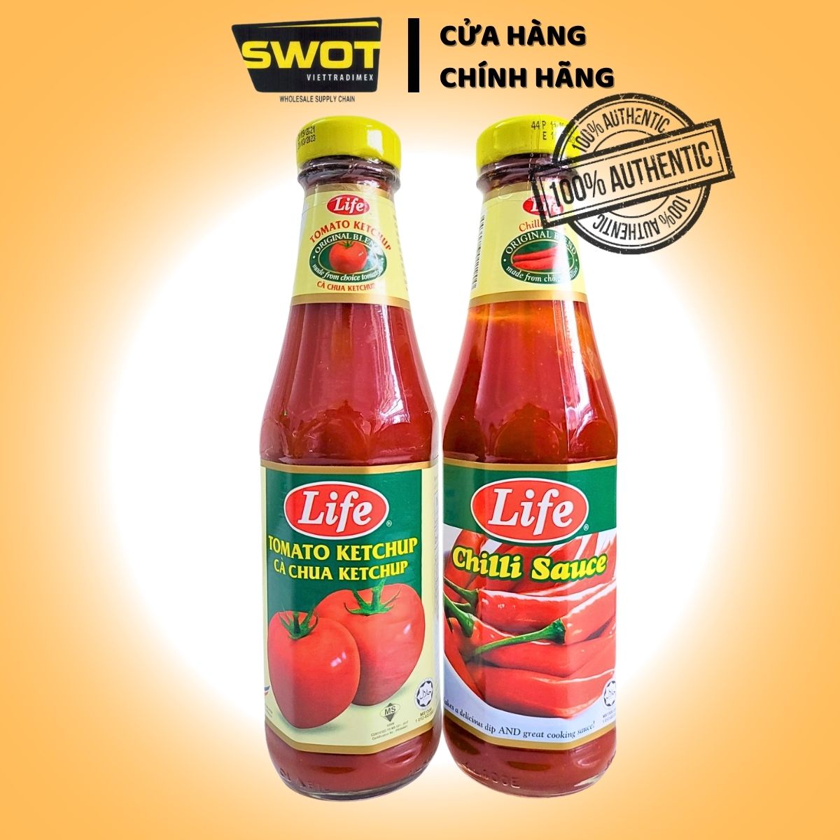Tương Ớt - Tương Cà Hiệu Life 330g - không chứa hóa chất, chất bảo quản độc hại, đảm bảo an toàn cho sức khỏe người tiêu dùng - SWOT