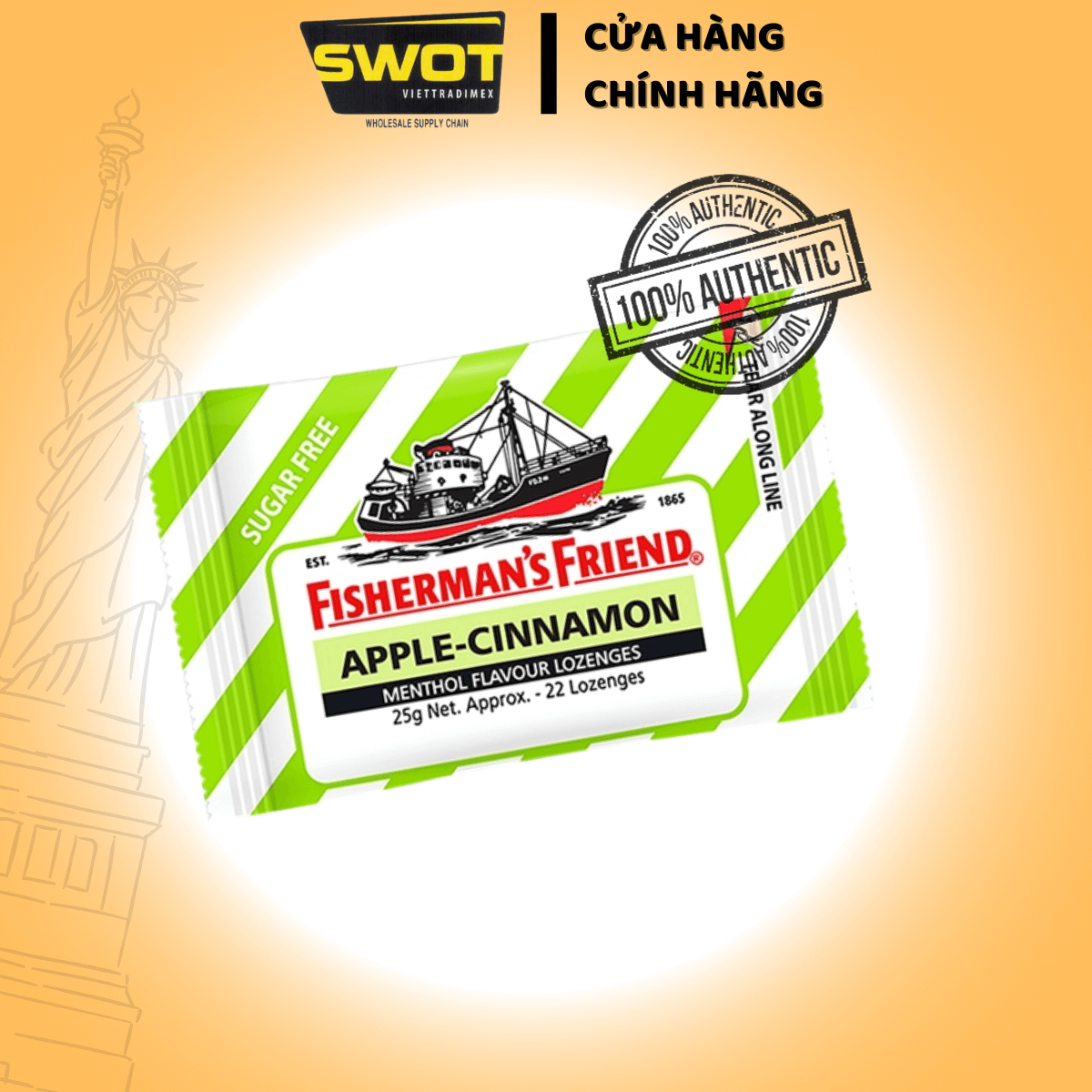 Kẹo Con Tàu Fisherman’s Friend đủ vị 25g - Bạc Hà, Cherry, Cam Chanh, Quýt, Táo Quế, Khuynh Diệp -SWOT
