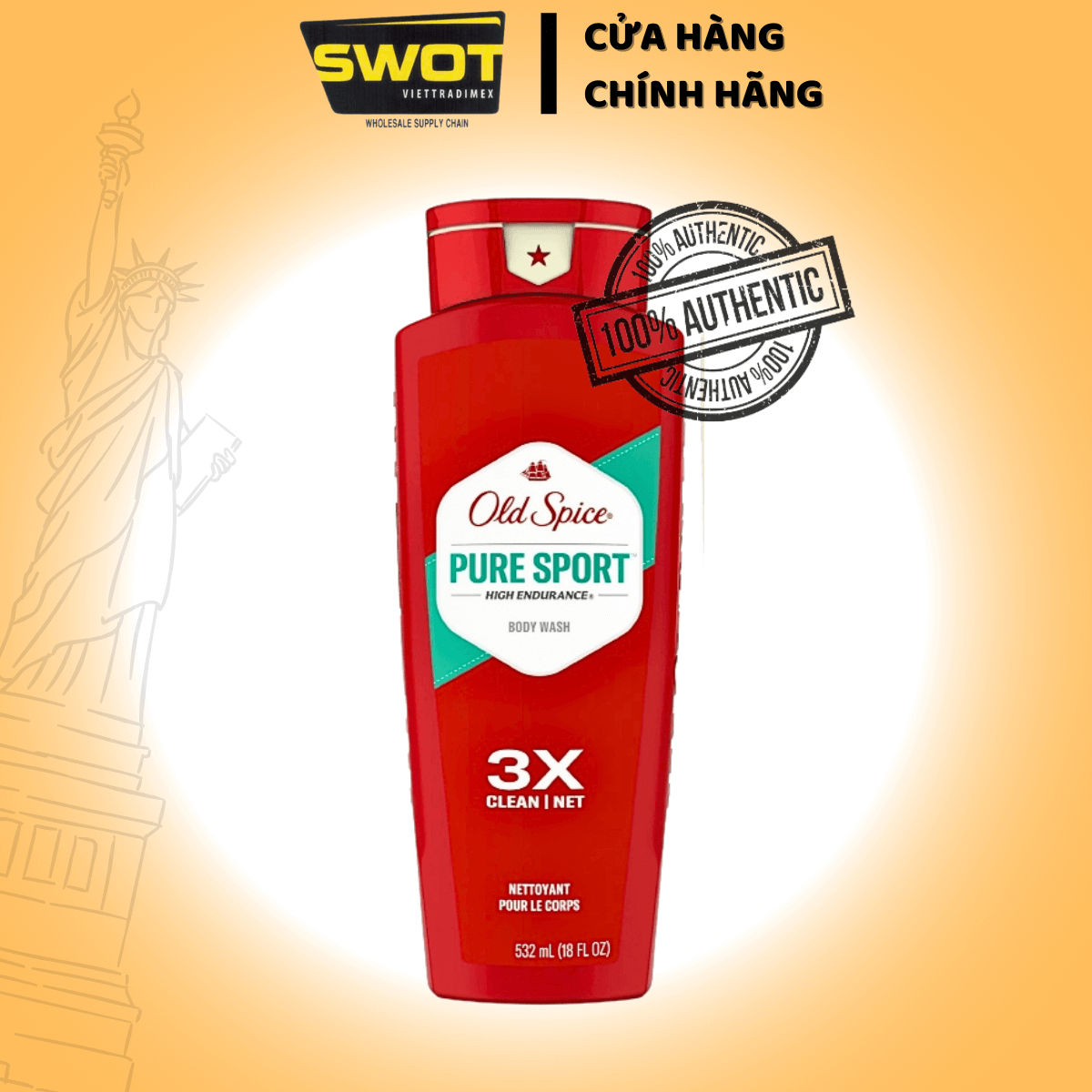 Sữa tắm Nam Old Spice Body Wash Mỹ 532ML, Sữa tắm dạng gel sạch mát da tạo bọt nhiều, hương nam tính - SWOT