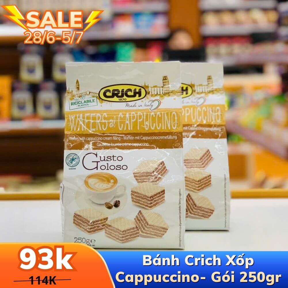 BÁNH CRICH XỐP VỊ CAPPUCINO - GÓI 250GR