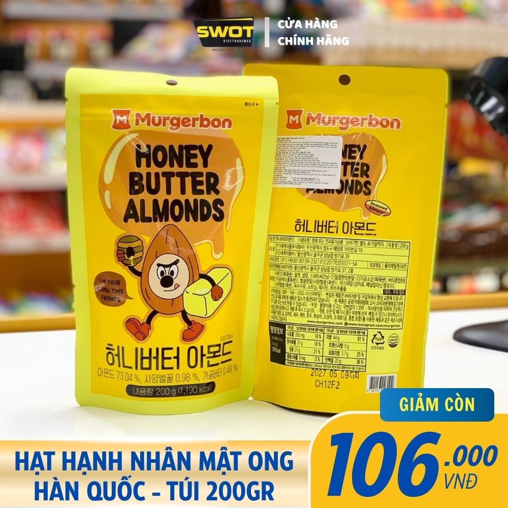 HẠT HẠNH NHÂN MẬT ONG HÀN QUỐC - TÚI 200GR