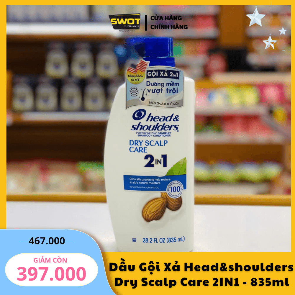 DẦU GỘI XẢ HEAD&SHOULDERS - CHAI 835ML