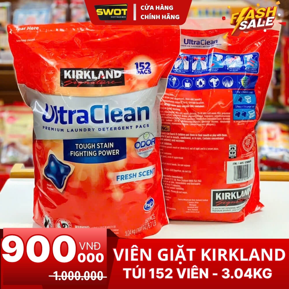 VIÊN GIẶT KIRKLAND 152 VIÊN - TÚI 3.04KG