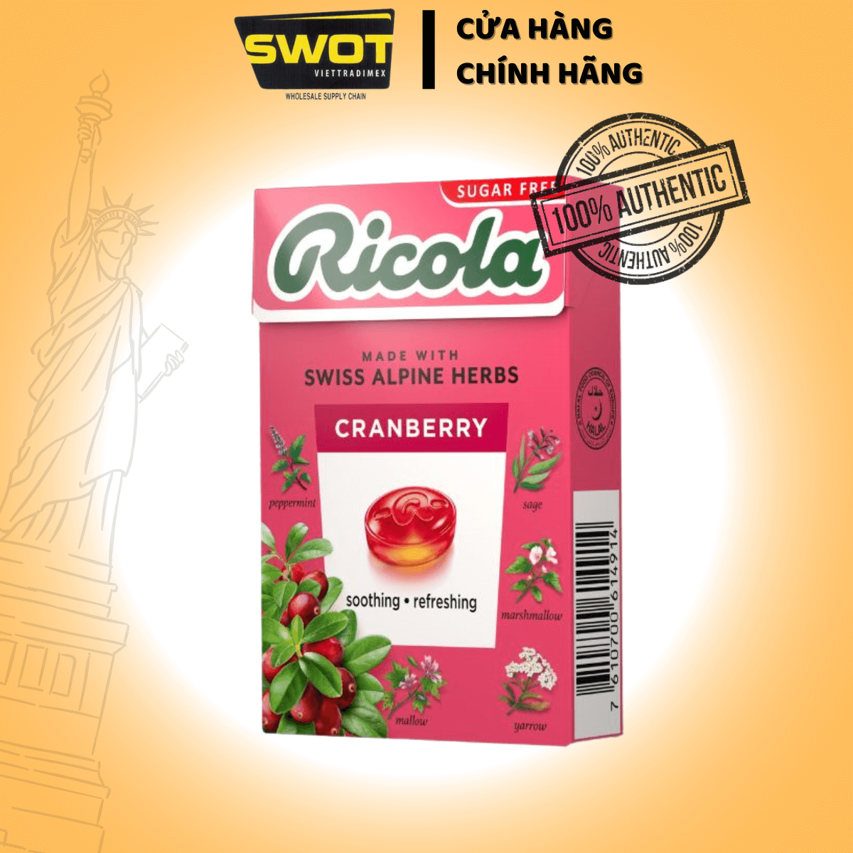 Kẹo Ngậm Thảo Mộc Ricola nhiều vị không đường được nhập khẩu chính hãng từ Thụy Sỹ - SWOT