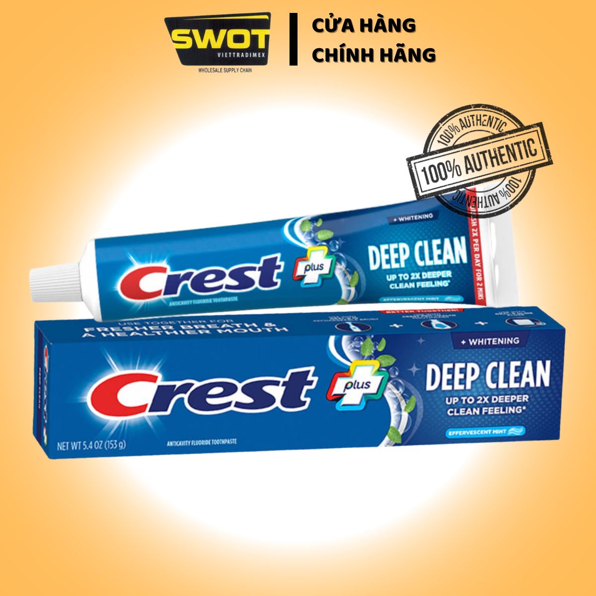 Kem đánh răng Crest Mỹ, Kem đánh răng bảo vệ răng chắc khỏe, trắng sáng, hương bạc hà thanh mát