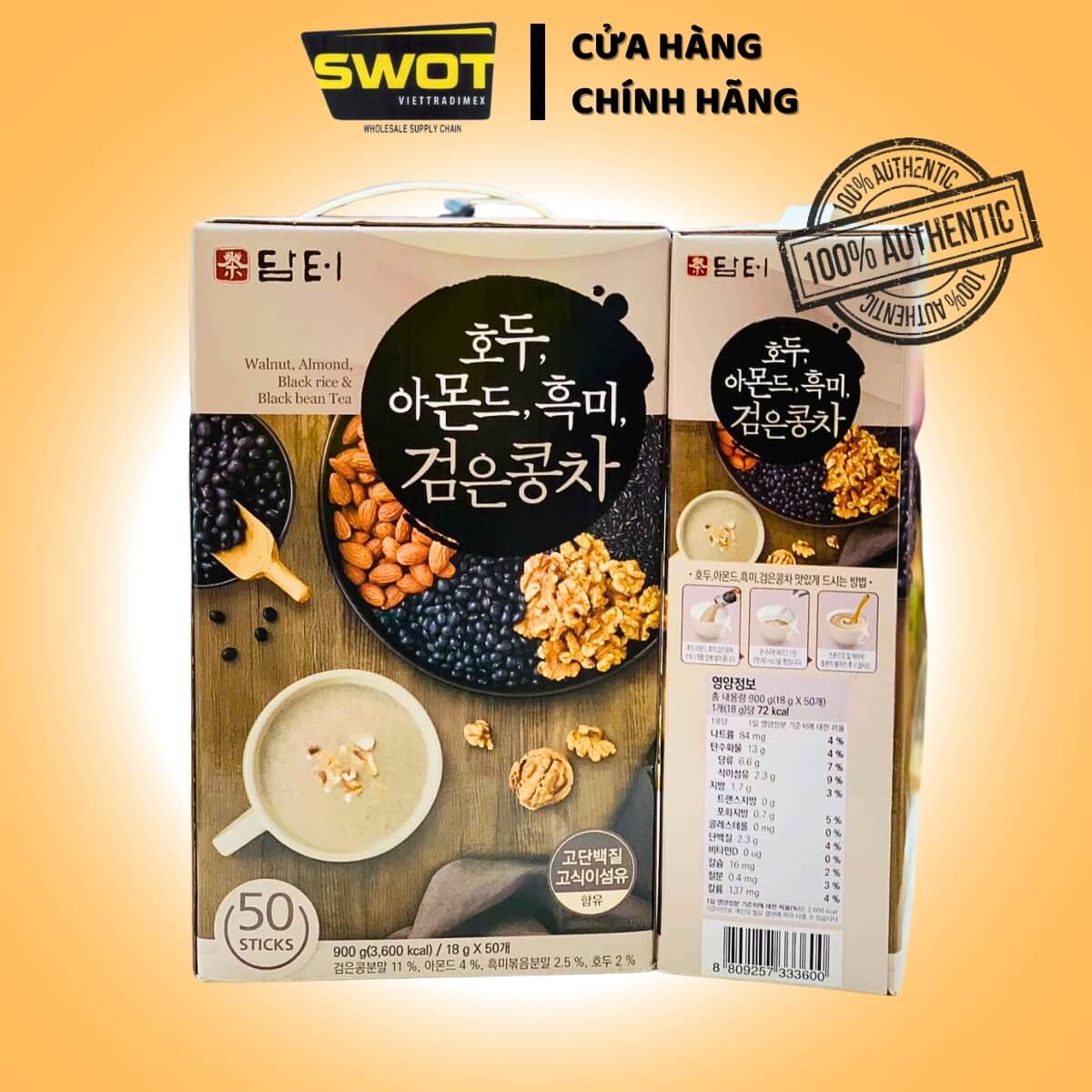 Bột ngũ cốc Hàn Quốc DAMTUH , đủ loại, giàu dinh dưỡng bồi bổ sức khỏe - SWOT