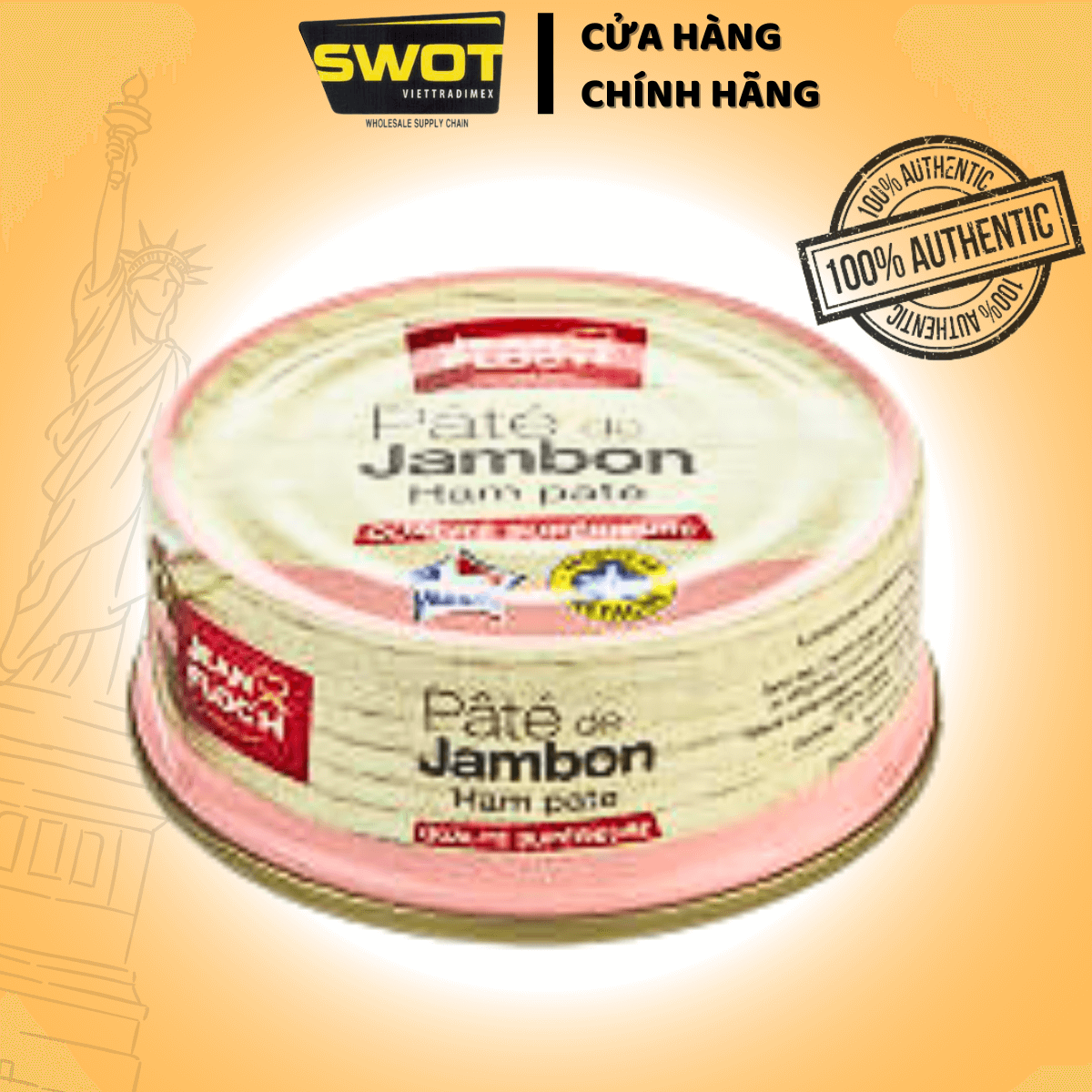 Pate JEAN.FLOCH gan heo Made in France 78g, hương vị đậm đà, mặn ngọt vừa phải, có thể kèm cùng bánh mì hoặc là sự kết hợp với các món ăn nhẹ hằng ngày, có thể dùng trực tiếp - SWOT