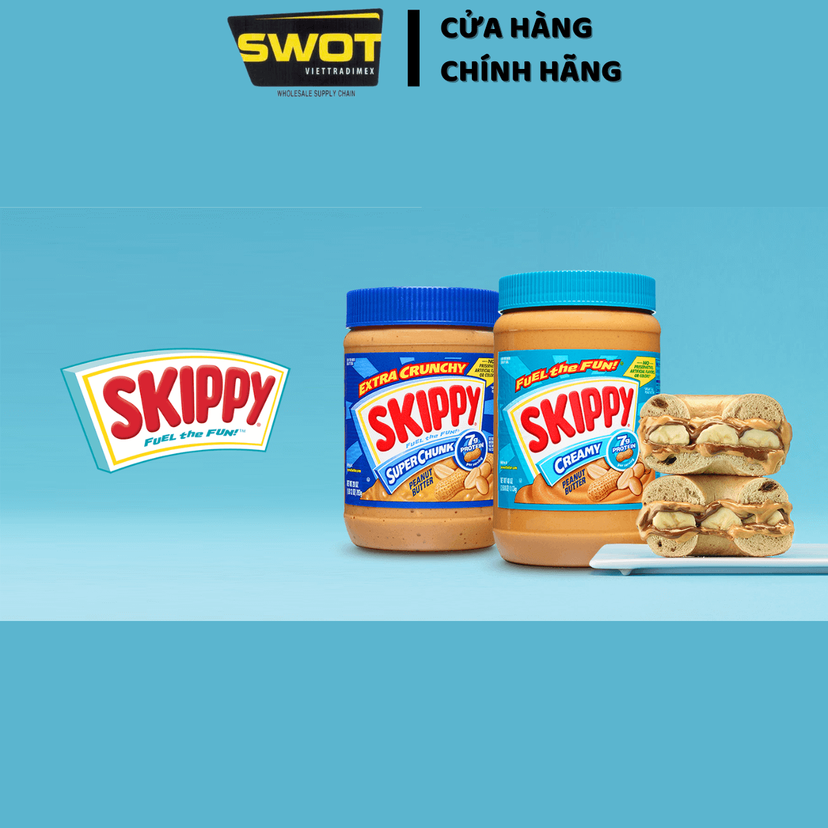 Bơ Đậu Phộng Skippy 1.36kg của Mỹ, hương thơm béo ngậy từ hạt đậu phộng, bơ mềm mịn có thể ăn kèm cùng bánh mì, hoặc chế biến theo sở thích, ít calo phù hợp với người ăn kiêng - SWOT