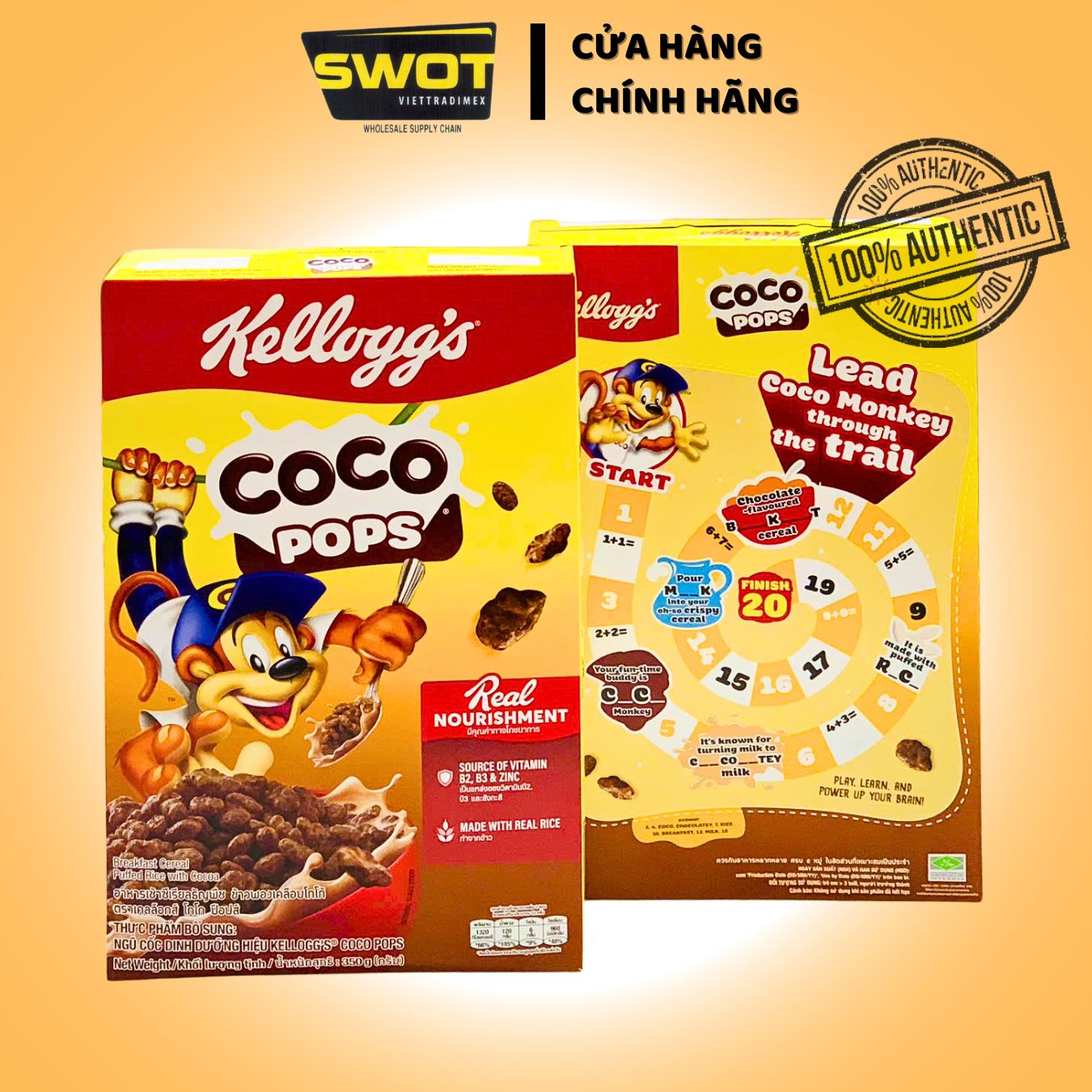 NGŨ CỐC ĂN SÁNG KELLOGG'S DINH DƯỠNG CHO BÉ CÓ NHIỀU VỊ - COCO POPS /CORN FLAKES /COCO GALAXY /FROOT LOOPS /FROSTIES - SWOT