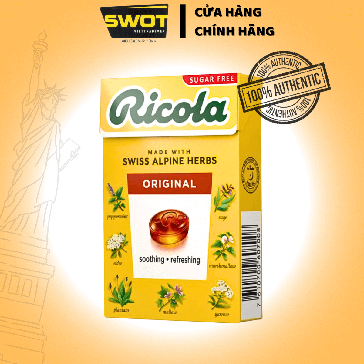 Kẹo Ngậm Thảo Mộc Ricola nhiều vị không đường được nhập khẩu chính hãng từ Thụy Sỹ - SWOT
