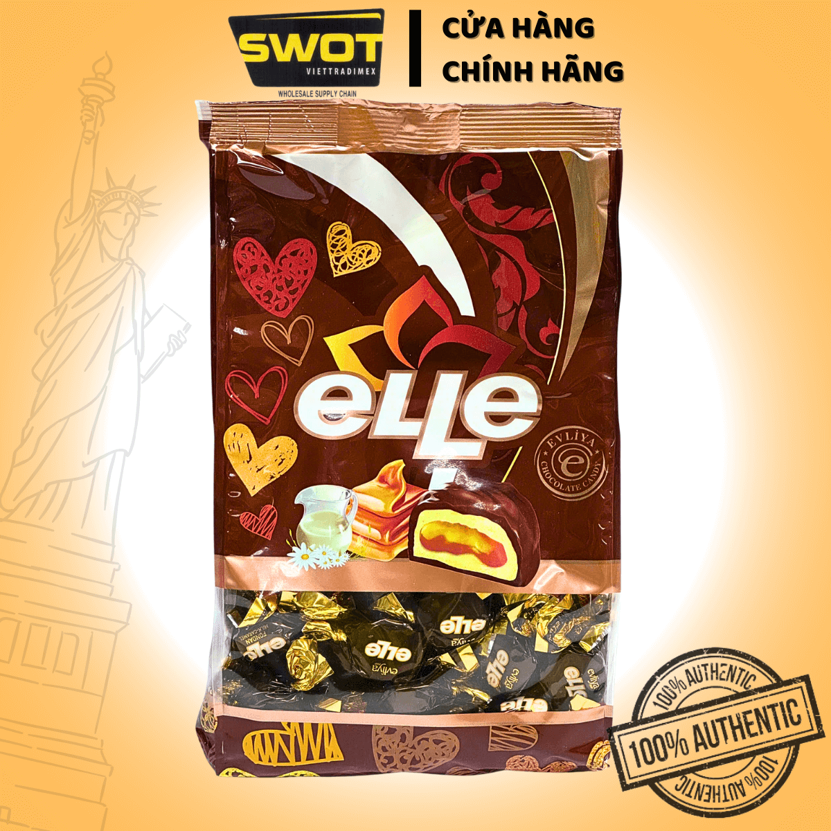 Socola Evliya các loại của Thổ Nhĩ Kỳ, nhập khẩu trực tiếp, hương vị quen thuộc, thơm rõ vị socola bên ngoài, nhân kem thơm sữa bên trong tạo hương vị khác biệt - SWOT