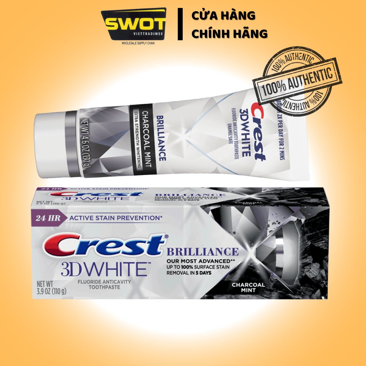 Kem đánh răng Crest Mỹ, Kem đánh răng bảo vệ răng chắc khỏe, trắng sáng, hương bạc hà thanh mát