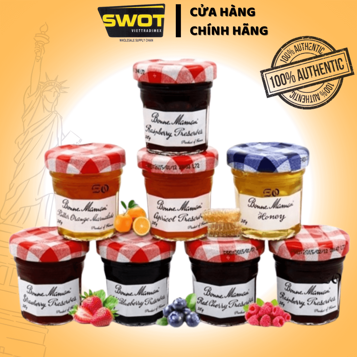 Mứt Bonne Maman các loại của Pháp, mang đến mứt trái cây cao cấp của Pháp, không chất bảo quản, giữ trọn vị tươi ngon, lựa chọn hoàn hỏa cho bữa ăn lành mạnh - SWOT
