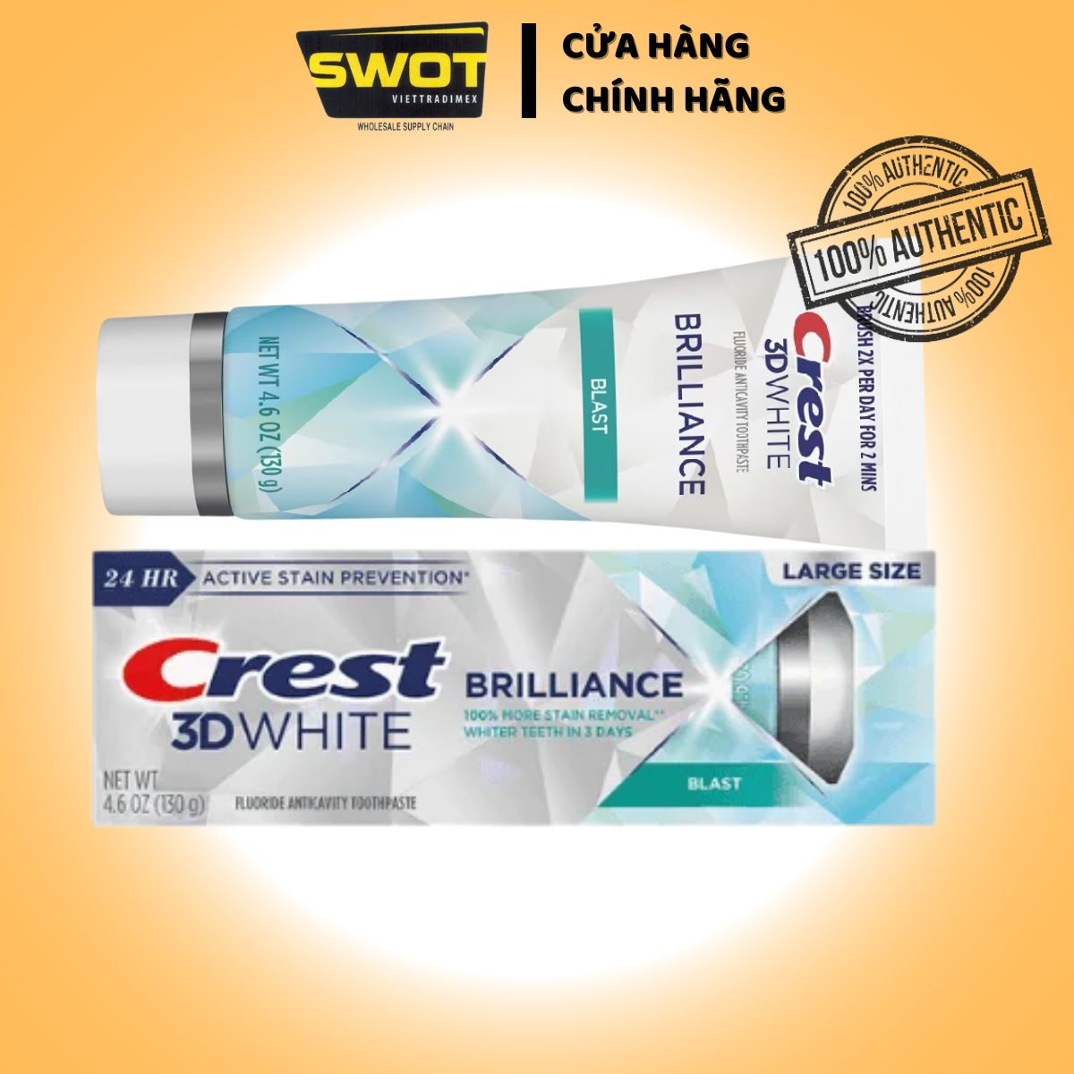 Kem đánh răng Crest Mỹ, Kem đánh răng bảo vệ răng chắc khỏe, trắng sáng, hương bạc hà thanh mát