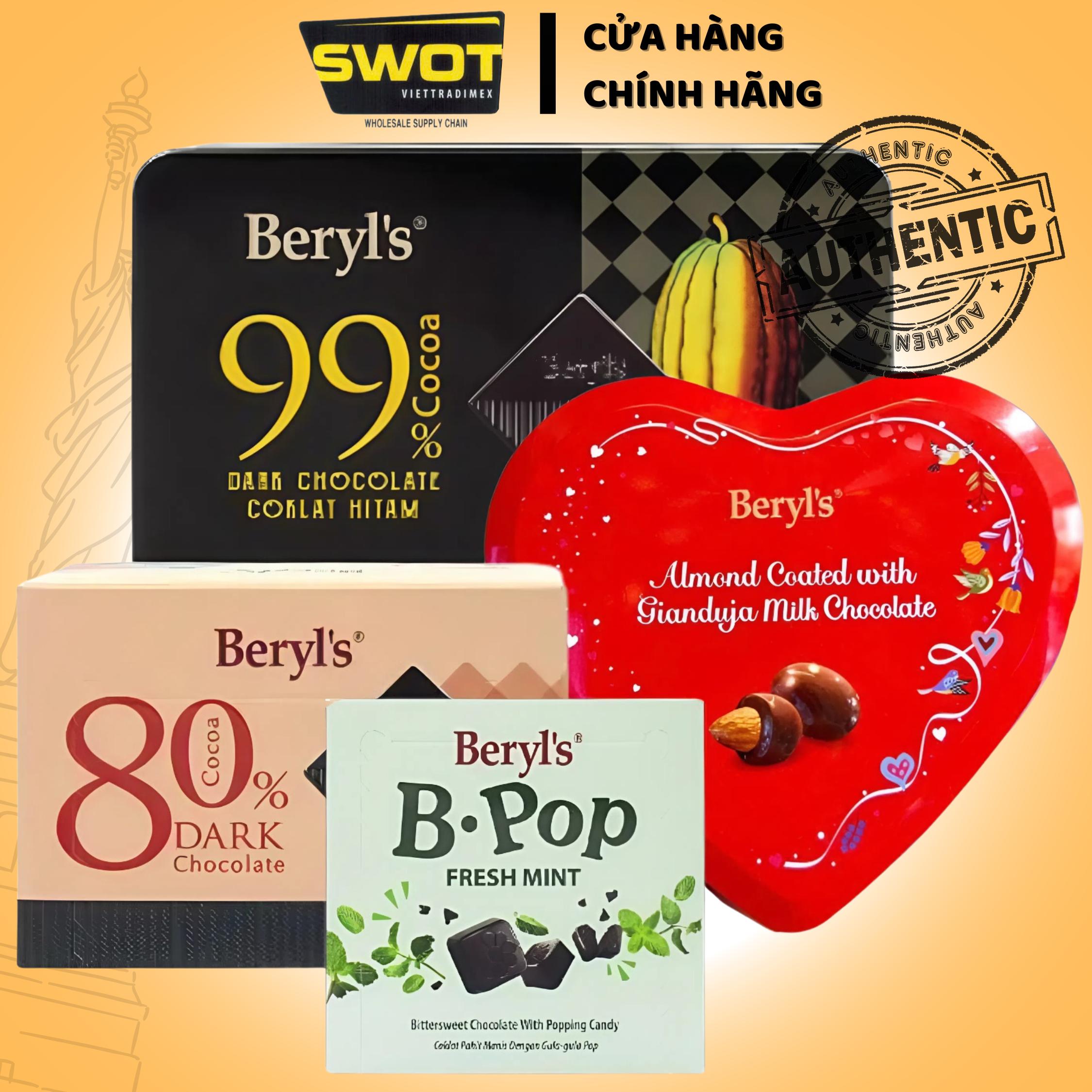 Socola Beryl's Cao Cấp Nhập Khẩu chính hãng, Chocolate đắng hương vị cacao và ngọt vừa phải Food Thức Ăn Ăn Vặt Socola - SWOT