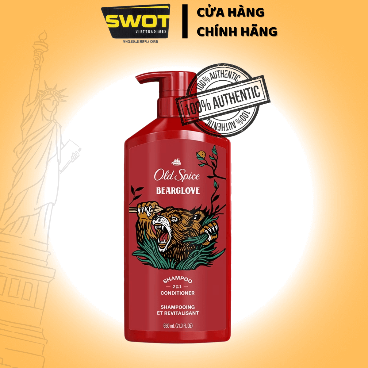 Dầu Gội - Xả Old Spice 2in1 3 mùi Chai 650ML của Mỹ - SWOT