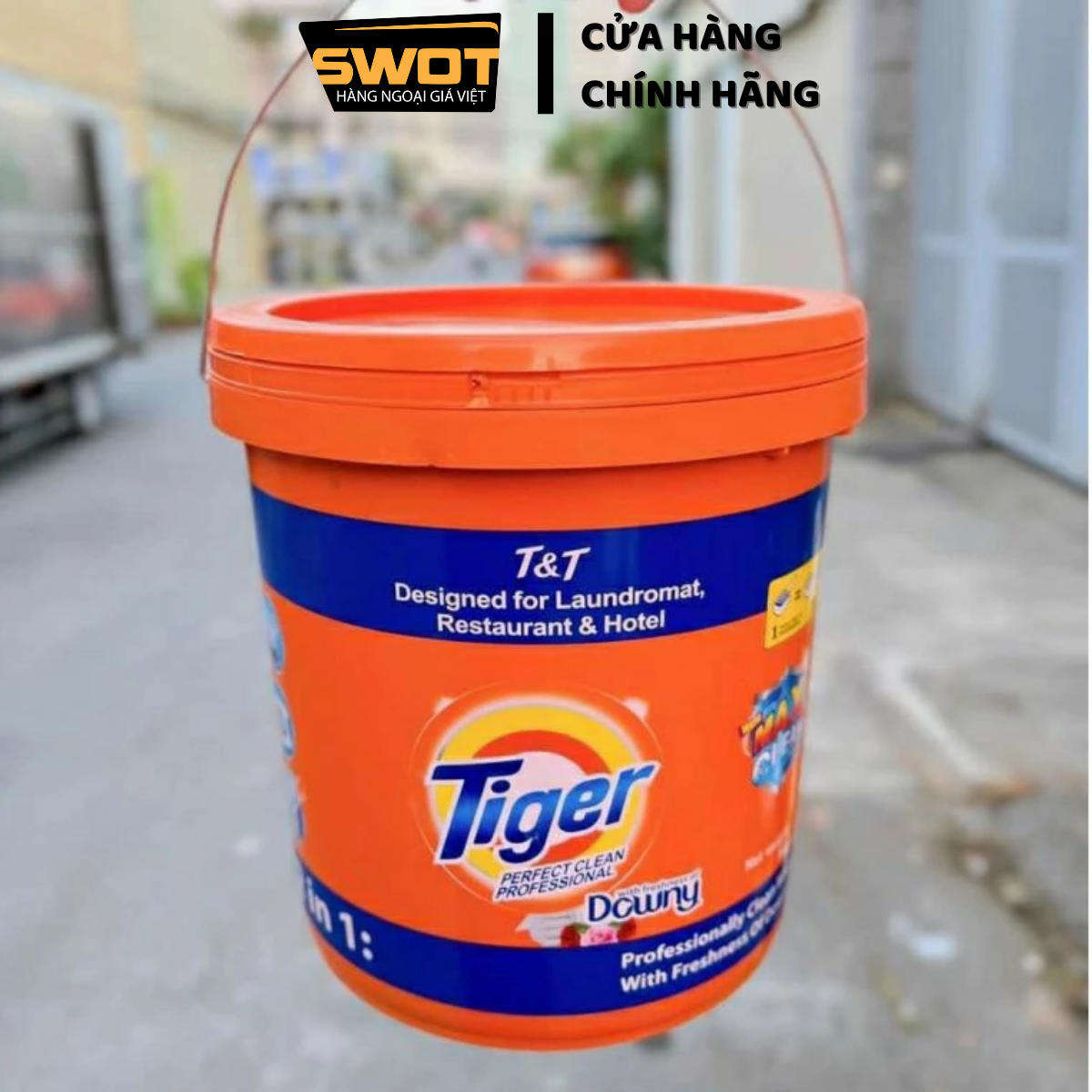 Bột giặt TIGER hương Downy 2in1 - Thùng 9kg - Giặt tay lẫn giặt máy