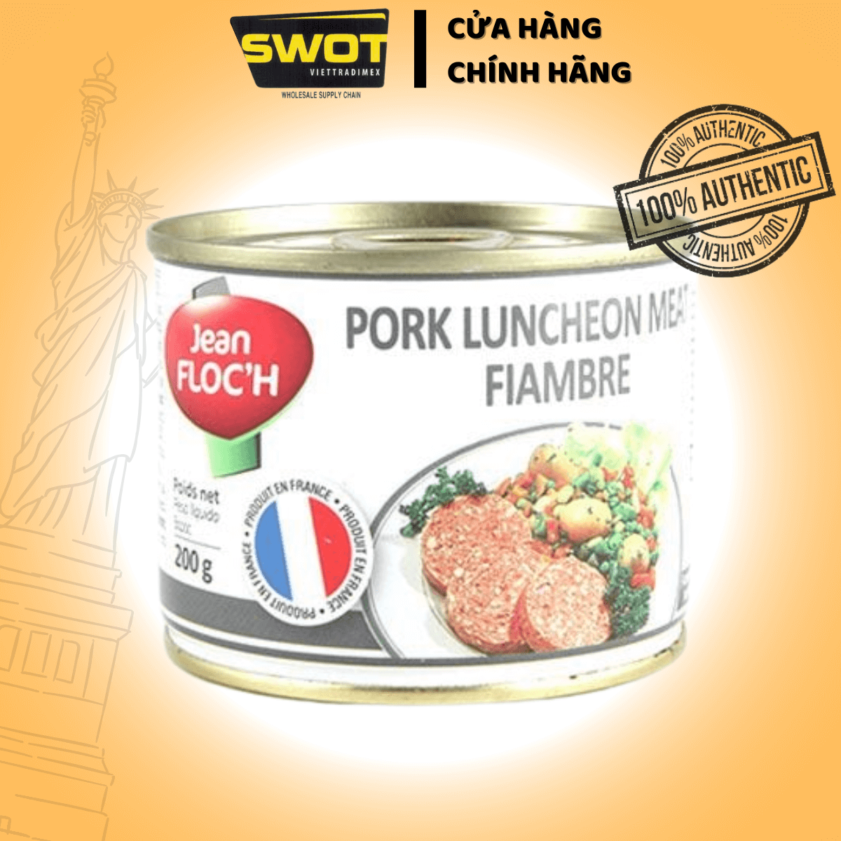 Pate JEAN.FLOCH gan heo Made in France 78g, hương vị đậm đà, mặn ngọt vừa phải, có thể kèm cùng bánh mì hoặc là sự kết hợp với các món ăn nhẹ hằng ngày, có thể dùng trực tiếp - SWOT