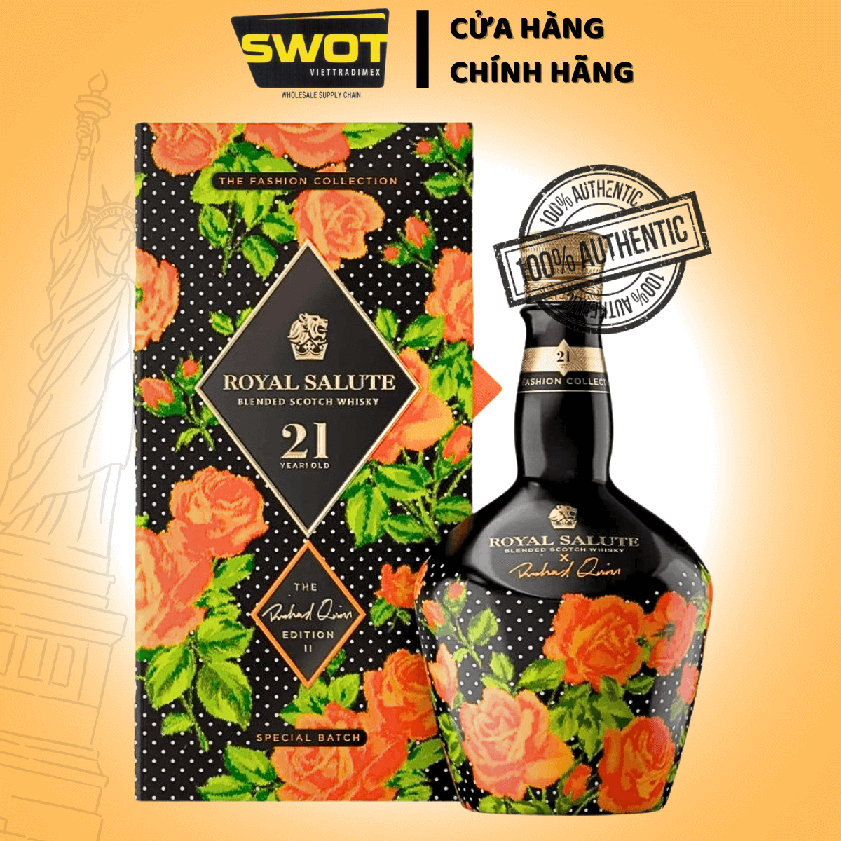 Rượu Chivas Royal Salute 21 Richard Quinn Roses Edition II 700ml là phiên bản giới hạn cao cấp, kết hợp hương vị whisky 21 năm trứ danh với thiết kế hoa hồng tinh tế của nhà thiết kế Richard Quinn - SWOT