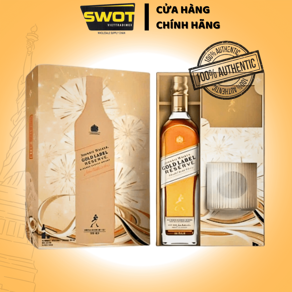 Rượu Johnnie Walker Gold Label 1820 Hộp Quà chất lượng ít có dòng Blended Scotch Whisky nào sánh bằng với hương vị sảng khoái và tươi mát nhất - SWOT