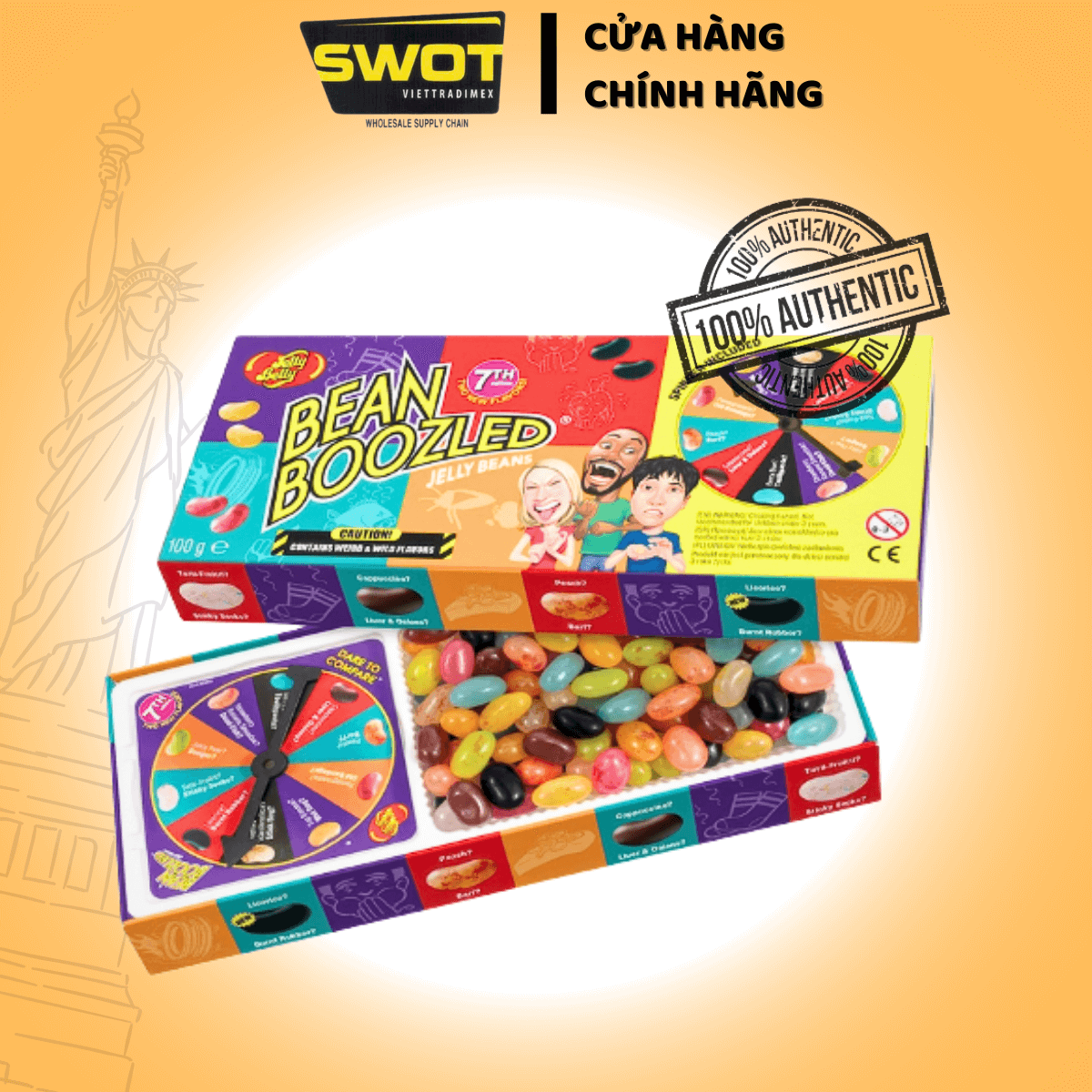KẸO THÚI BEAN BOOZLED CỦA JELLY BELLY HỘP 100gram Phiên bản 7th - SWOT