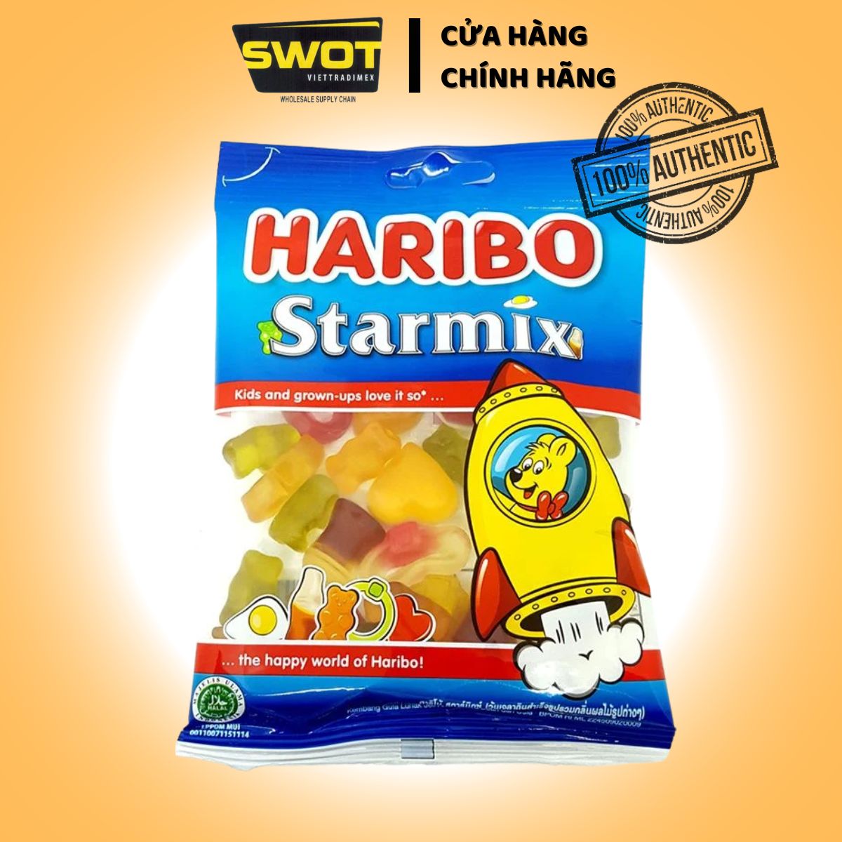 Kẹo dẻo trái cây HARIBO Thổ Nhĩ Kỳ 80g, Kẹo dẻo trái cây tươi nguyên chất, chua ngọt thơm an toàn sức khỏe